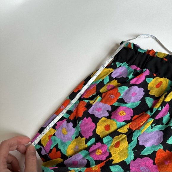 Zara Tie Waist Orange Floral Printed Mini Shorts size XS - Picture 11 of 13